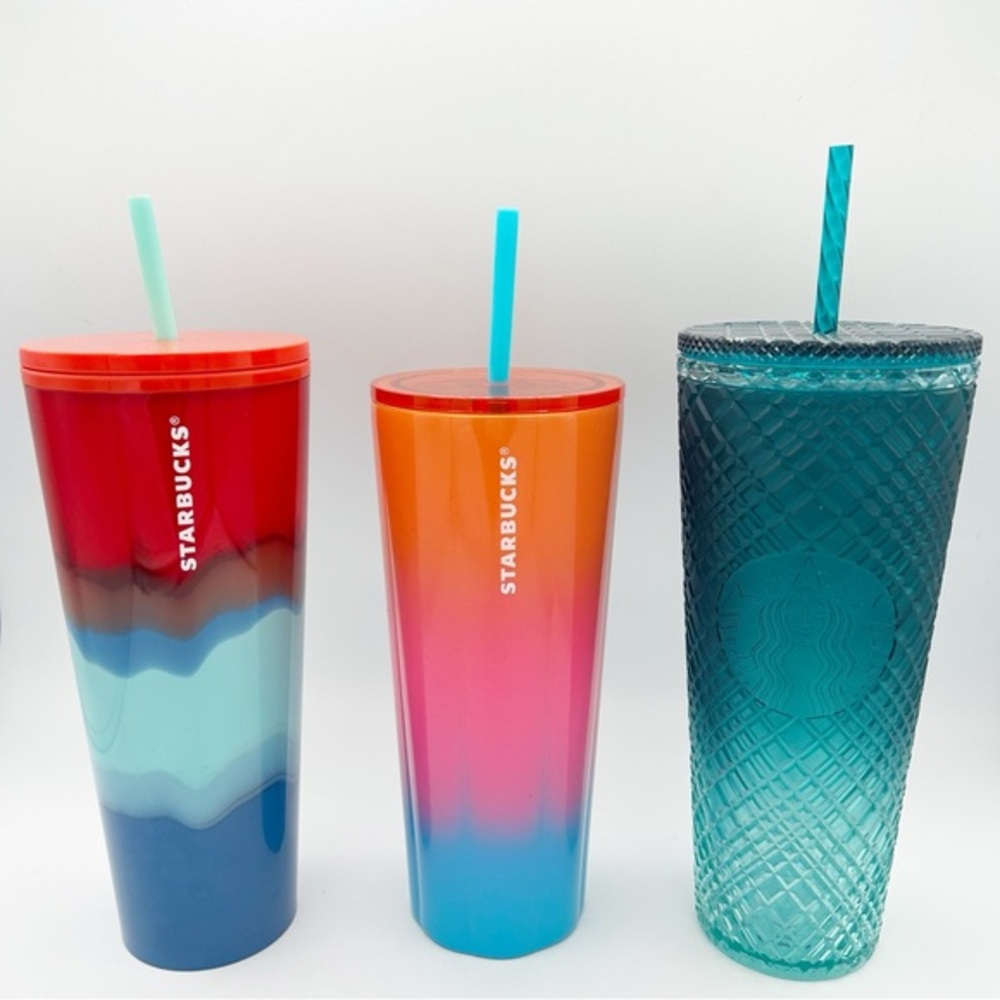 Starbucks Tumblers Bundle of 3 Ombré Straw insulated Cups
